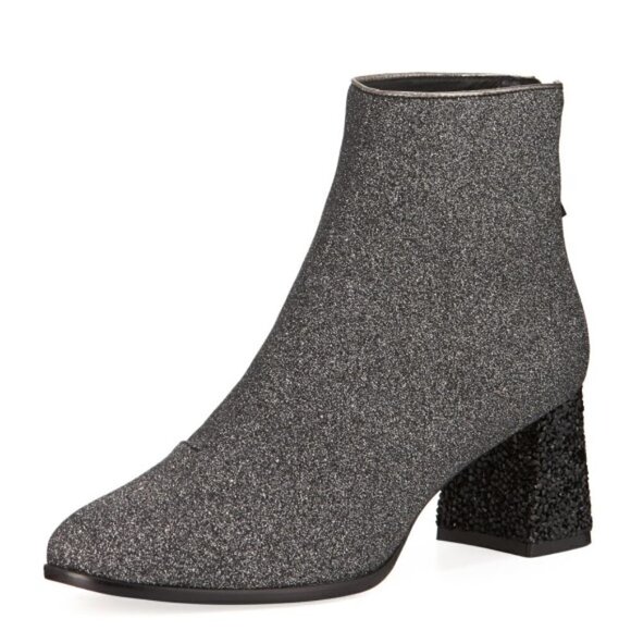 Sophia Webster 'Stella' Crushed Glitter & Crystal Booties, Pewter - Picture 2 of 11
